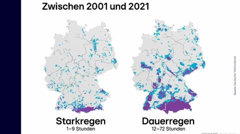DWD warnt vor zunehmendem Starkregen: Karte zeigt gefährdete Regionen
