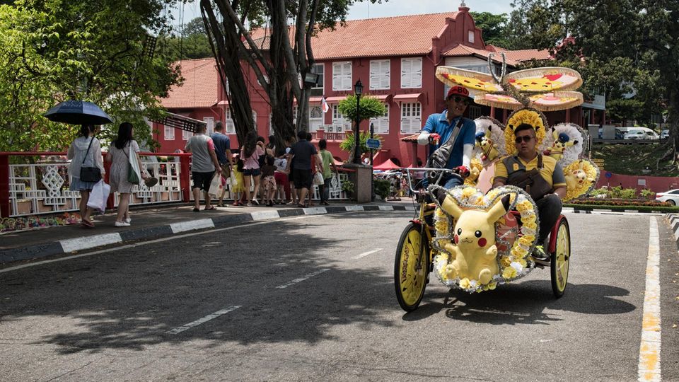 A Pokemon-themed rickshaw