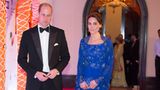 Im strahlenden Royalblau wurde Kate dann auch wenige Tage später gesehen. Diese Kreation hatte der Palast eigens für den Tour-Stopp in Mumbai bei Jenny Packham in Auftrag gegeben. Die Stickereien waren in Indien angefertigt worden. Einen weiteren Bezug zum Gastgeber befand sich an den royalen Ohren. Die Ohrringe der Herzogin von Cambridge stammten vom indischen Label Amrapali.