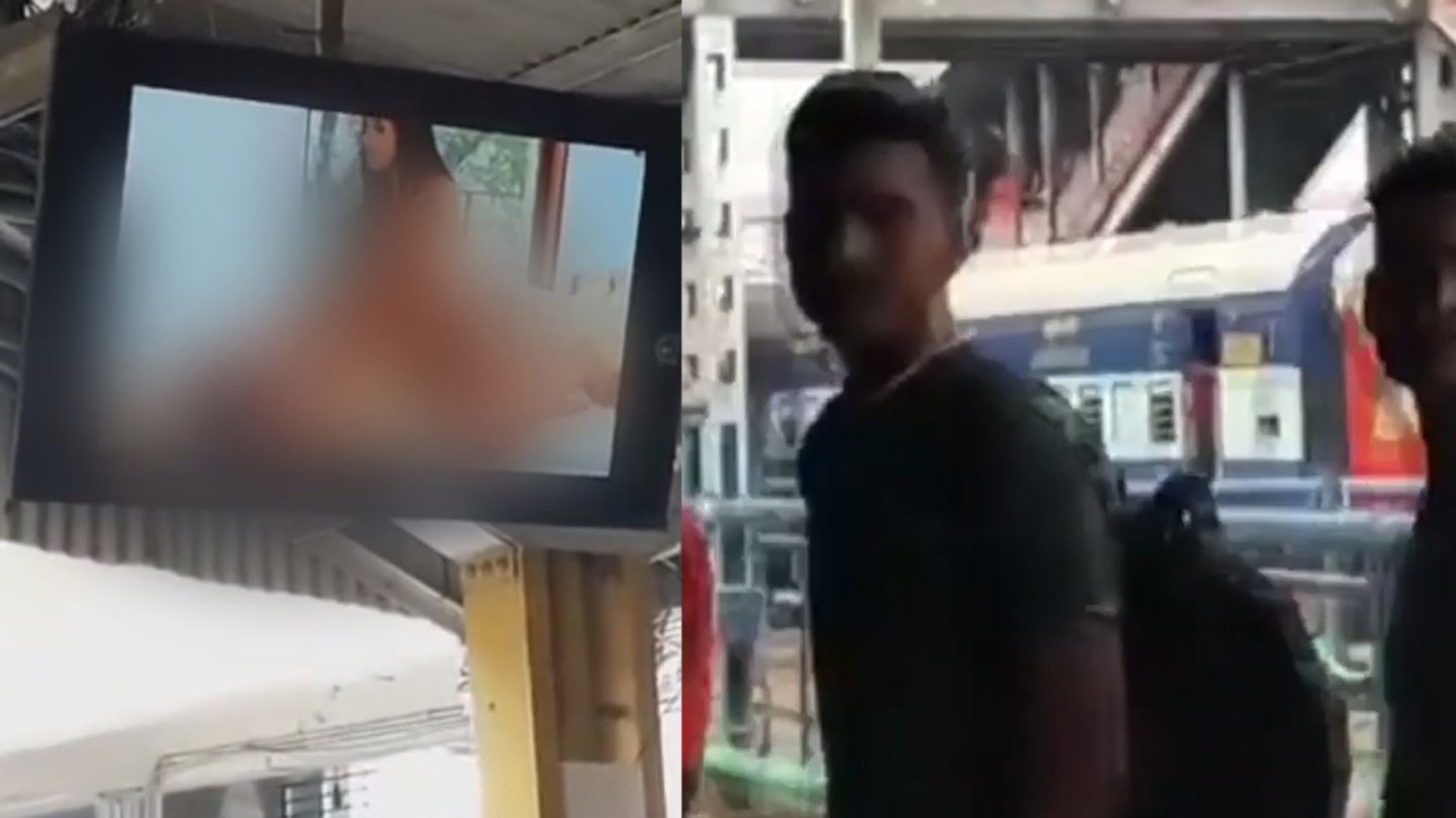 Skurriles aus Indien: Fahrgäste auf Bahnsteig schockiert: Plötzlich flimmert Porno über Bildschirme