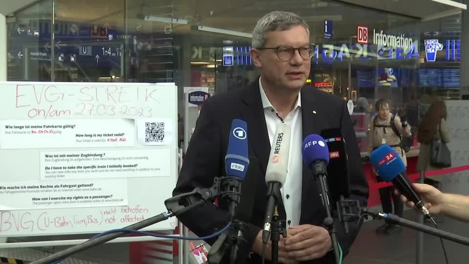 Video: Bahn: Fernverkehr fällt am Montag wegen "Mega-Streik" komplett aus