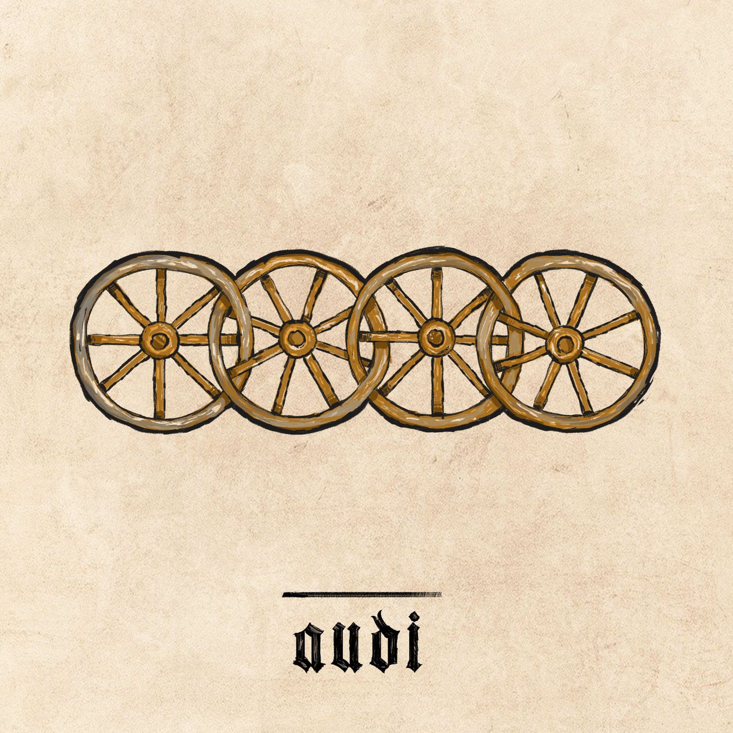 Audi Audi-Logo im Mittelalter-Design