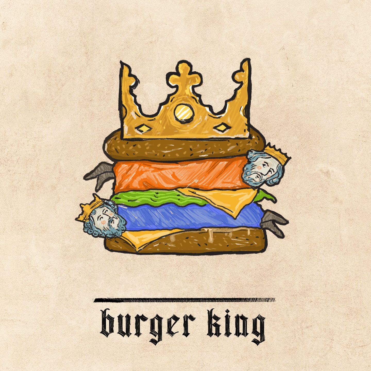 Burger King-Logo im Mittelalter-Design