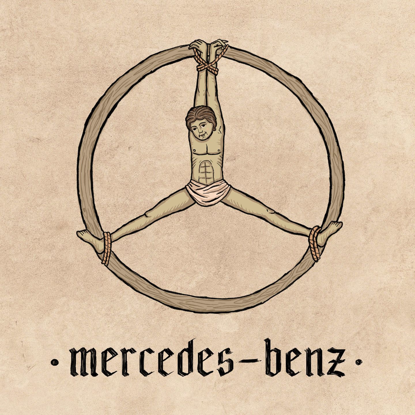 Mercedes Benz-Logo im Mittelalter-Design