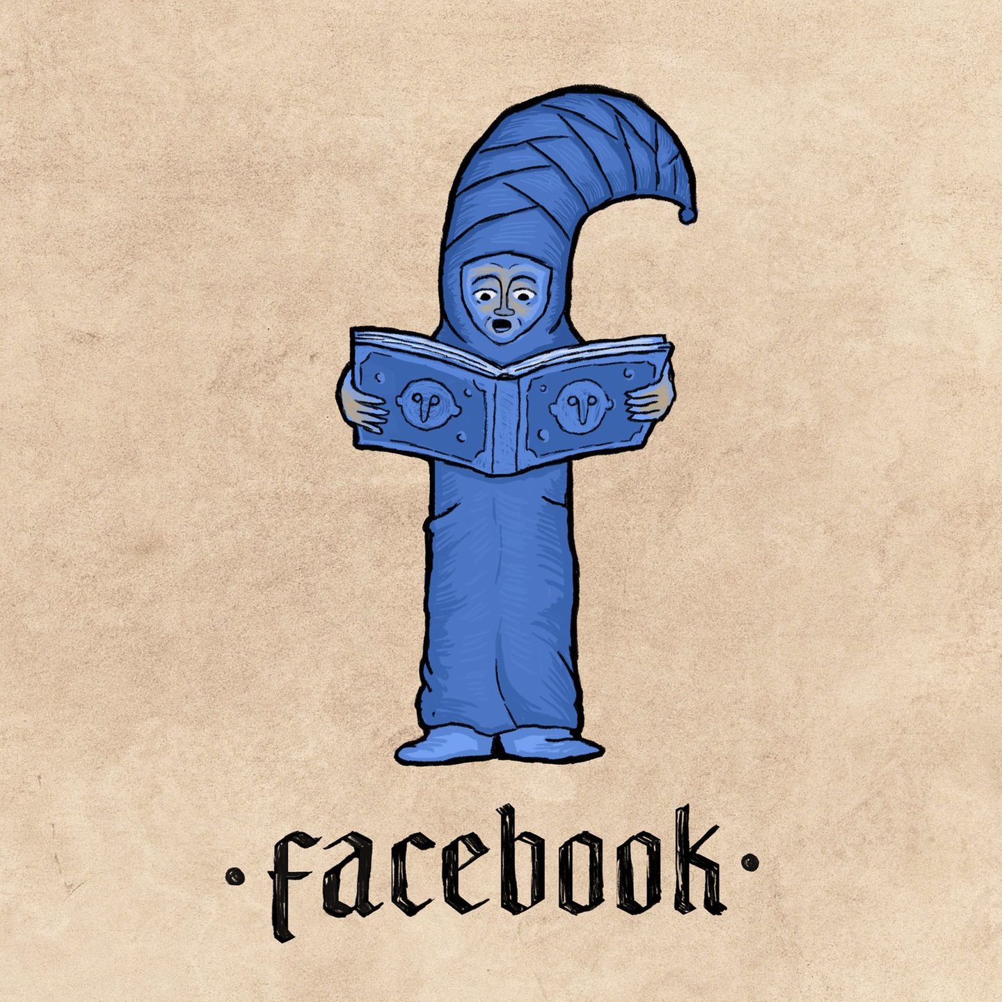 Facebook-Logo im Mittelalter-Design