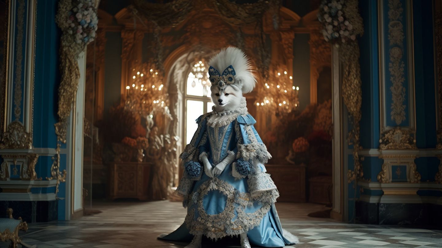 Fuchs-Madame in ihrem Renaissance Schloss Fuchs-Madame in ihrem Renaissance Schloss