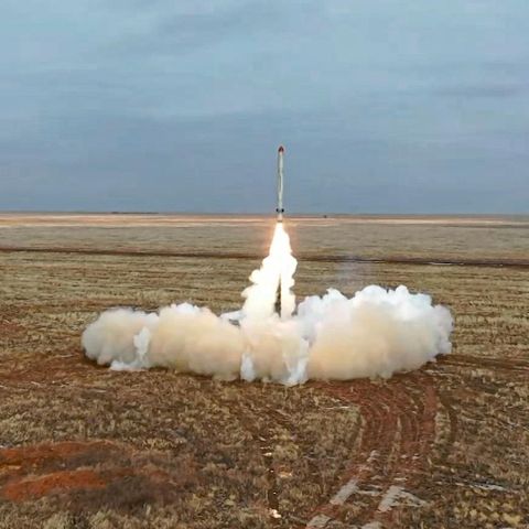 Russische Iskander-K-Rakete bei einer Militärübung in Russland
