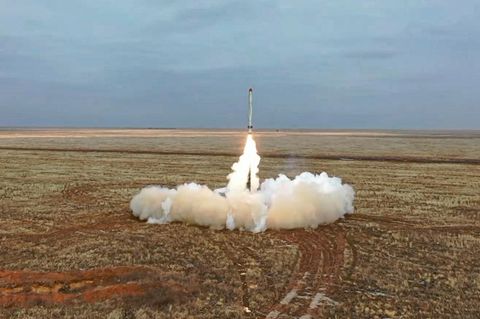 Russische Iskander-K-Rakete bei einer Militärübung in Russland
