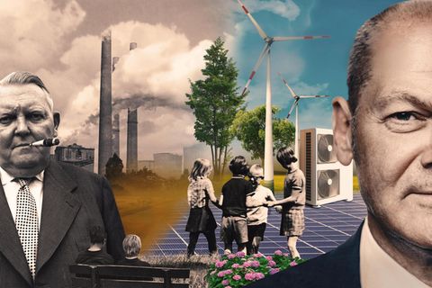Olaf Scholz Illustration Wirtschaftswunder