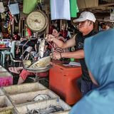 Der Fischmarkt von Talisayan: Hier wird täglich der Fang der Boote und Bagans feilgeboten