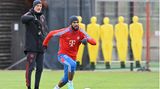 Eric-Maxim Choupo-Moting und Thomas Tuchel beim ersten gemeinsamen Bayern-Training