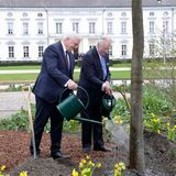 Bundespräsident Frank-Walter Steinmeier und König Charles III. pflanzen einen Baum