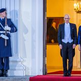 Der Hamburger Bürgermeister Peter Tschentscher mit Ehefrau in Bellevue: In die Hansestadt reist König Charles am Freitag weiter.