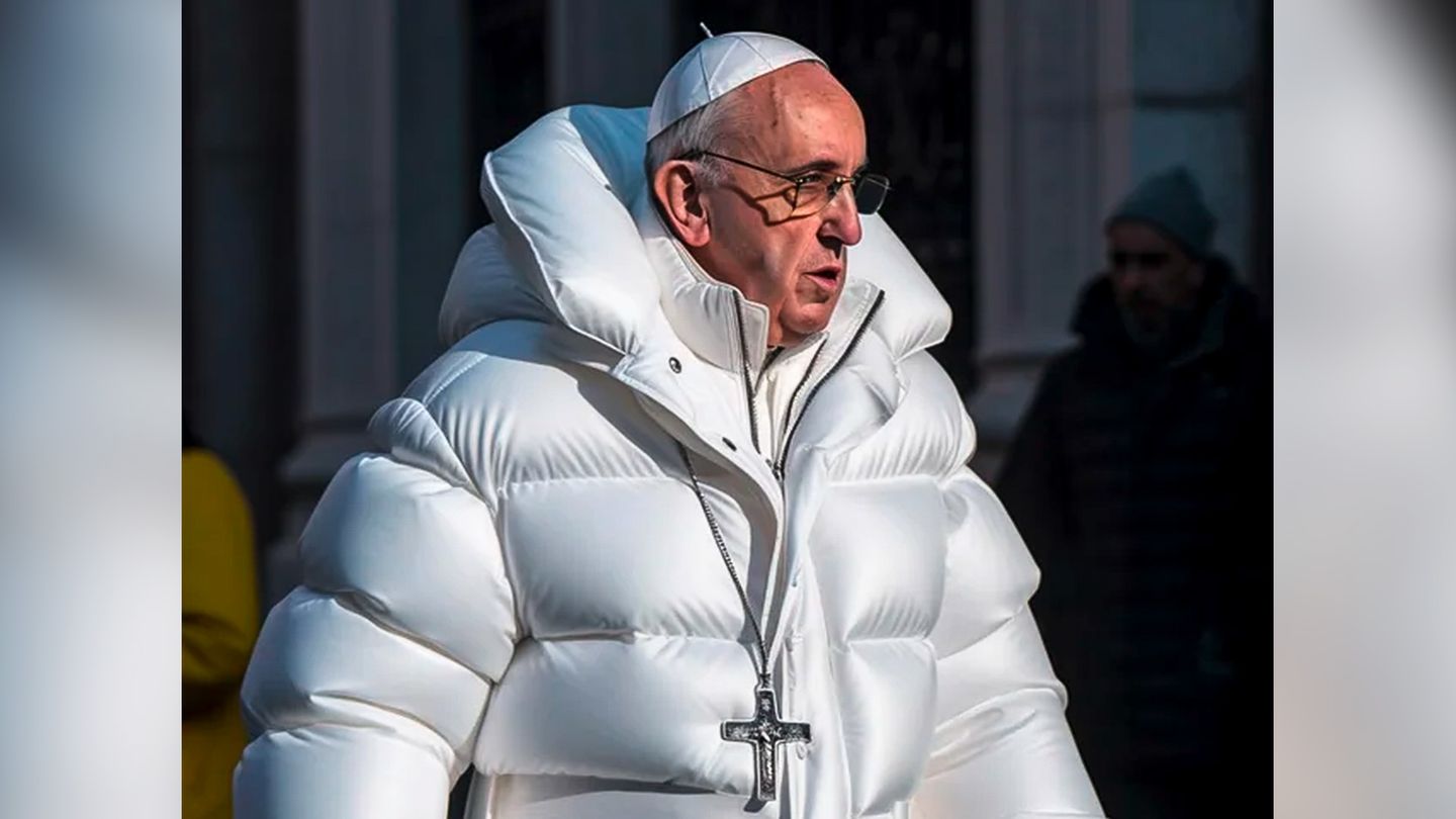 Midjourney Fotomontage Papst Franziskus