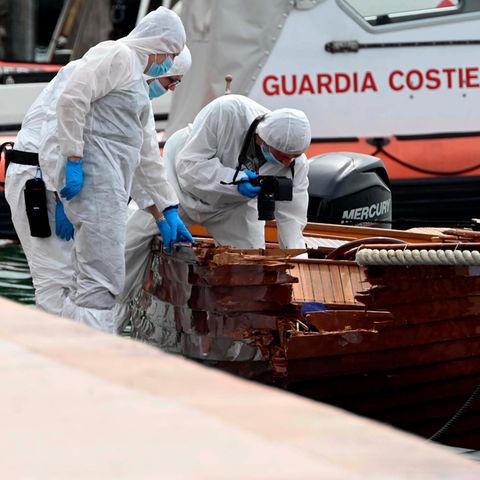 Die italienische Polizei untersucht den Tatort am Gardasee