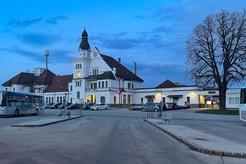 Blick auf den Bahnhof von St. Veit an der Glan