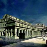 Rekonstruktion der Basilica Aemilia. Zum ersten Mal wurde der Bau 179 v. Chr. in Auftrag gegeben. In den folgenden Jahrzehnten brannte er mehrmals nieder. Zum letzten Mal wurde die Basilika von Kaiser Augustus wiederaufgebaut und im Jahr 22. n. Chr. renoviert. Danach blieb der Bau weitestgehend unversehrt – bis er bei den Plünderungen durch die Westgoten 410 n. Chr. niederbrannte. Das Feuer war so heftig, dass die Bronzemünzen in den Räumen der Bankiers in der Basilika schmolzen. 