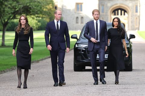 Kate, William, Harry und Meghan im September 2022 auf dem Gelände von Schloss Windsor