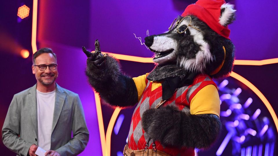 "The Masked Singer": Moderator Matthias Opdenhövel und der Waschbär