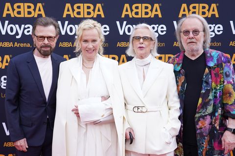Die Abba-Mitglieder bei einem Auftritt 2022: Björn Ulvaeus, Agnetha Fältskog, Anni-Frid Lyngstad und Benny Andersson (v.l.n.r.)