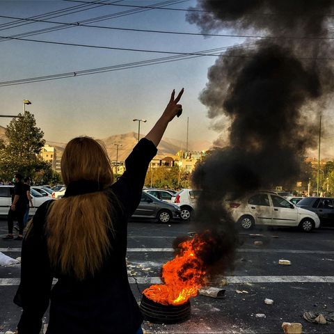 Demonstrantin in Teheran, Iran
