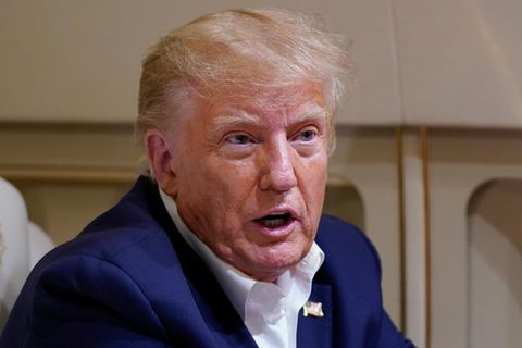 Donald Trump, hier auf dem Heimflug nach einer Wahlkampfveranstaltung in Texas