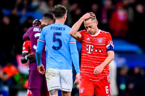 Bayerns Joshua Kimmich (r.) war gegen Manchester City am Rande der Verzweiflung