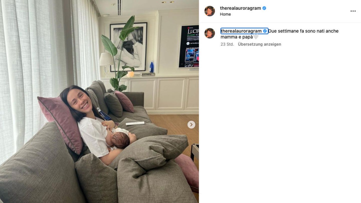 Vip News:Aurora Ramazzotti is shown breastfeeding her newborn