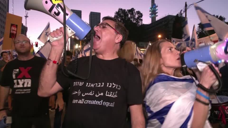 Video: Isreal: Massenproteste gegen Justizreform halten an