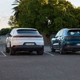 Modellpflege 2023 Porsche Cayenne (rechts) und Cayenne E-Hybrid 
Coupé