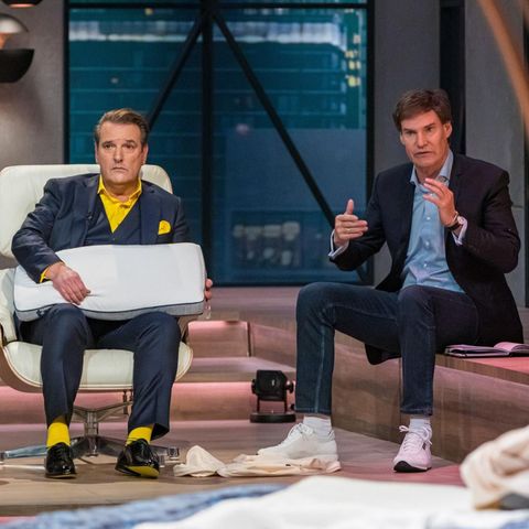 Ralf Dümmel und Carsten Maschmeyer beim Tinus-Pitch in der "Höhle der Löwen"