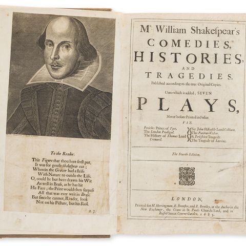 Der "First Folio", die erste Gesamtausgabe von Shakespeares Stücken