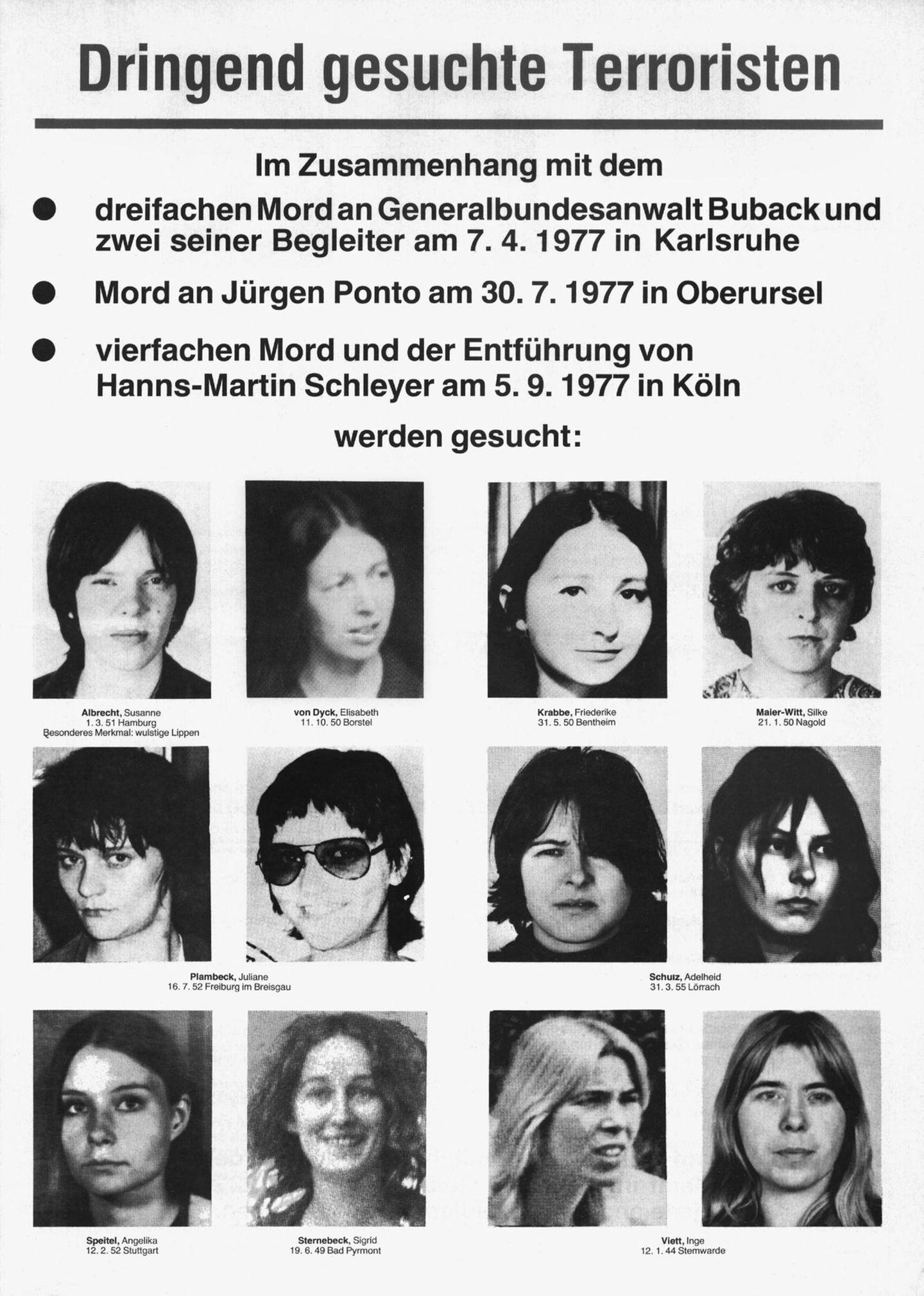 Drei Jahrzehnte des Terrors – die Geschichte der Roten Armee Fraktion in Bildern