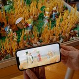 Ausschnitt eines Dioramas mit Handbild als Vorlage