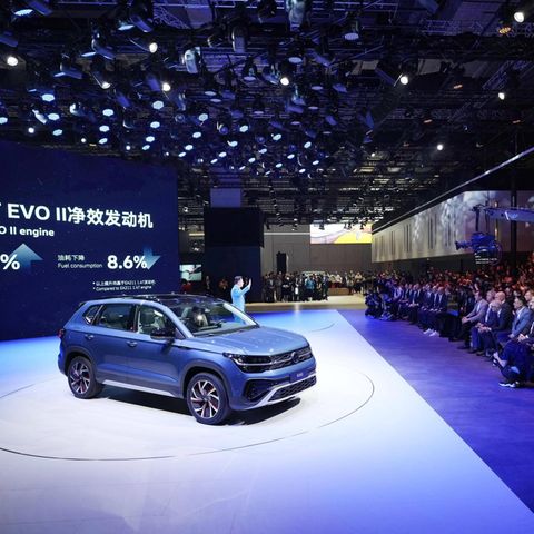 Die Volkswagen AG hält eine Pressekonferenz auf der Automesse Auto Shanghai