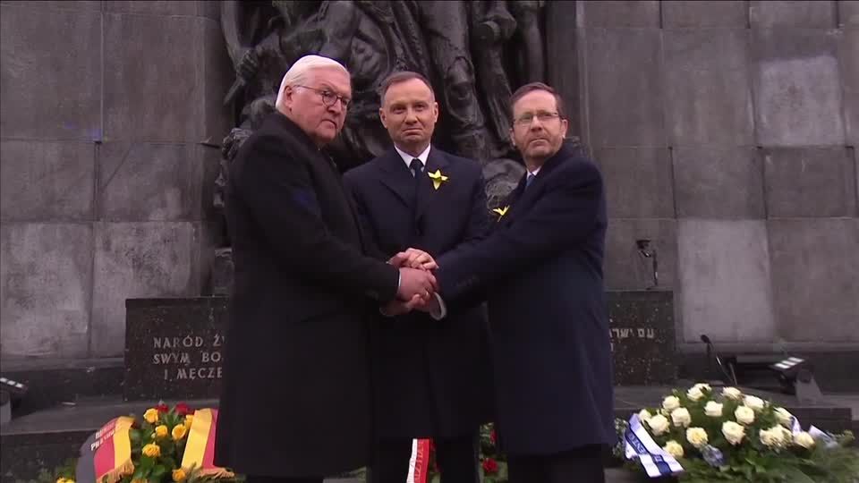 Video: Steinmeier bei Gedenkfeier für Warschauer Ghetto