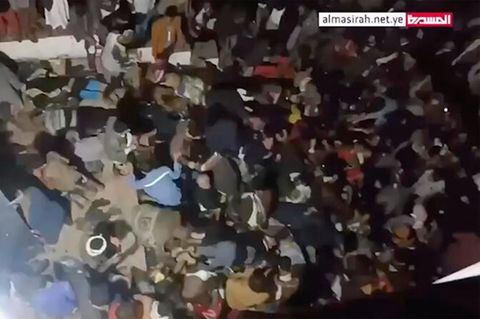 Dieses Bild aus einem Video zeigt den Schauplatz einer tödlichen Massenpanik in Sanaa, Jemen