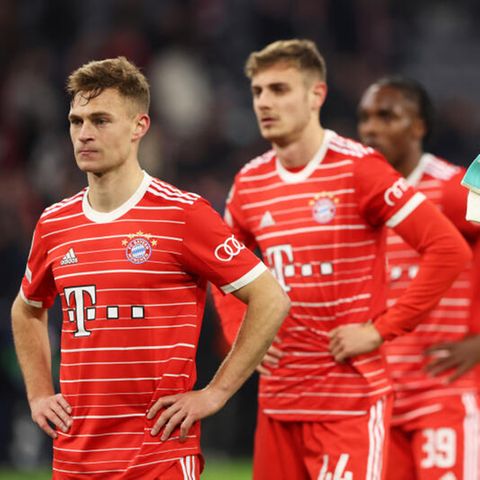 Lange Gesichter: Das 1:1 gegen Manchester City am Donnerstagabend reichte den Münchnern nicht für den Verbleib in der Königsklasse