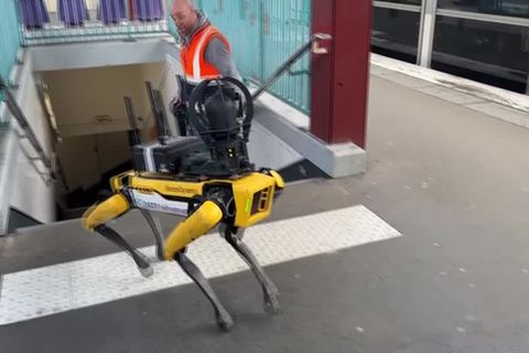 Paris: Zu gefährlich für Menschen: Roboterhund "Perceval" inspiziert Tunnel der Metro