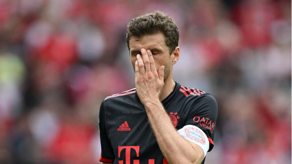 Thomas Müller reagiert auf den Ausgleich er Mainzer Thomas Müller reagiert auf den Ausgleich er Mainzer