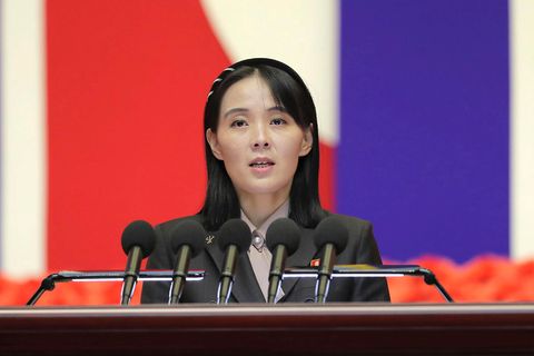 Kim Yo Jong, die Schwester des nordkoreanischen Machthabers Kim Jong Un, bei einer Rede (Archivfoto)