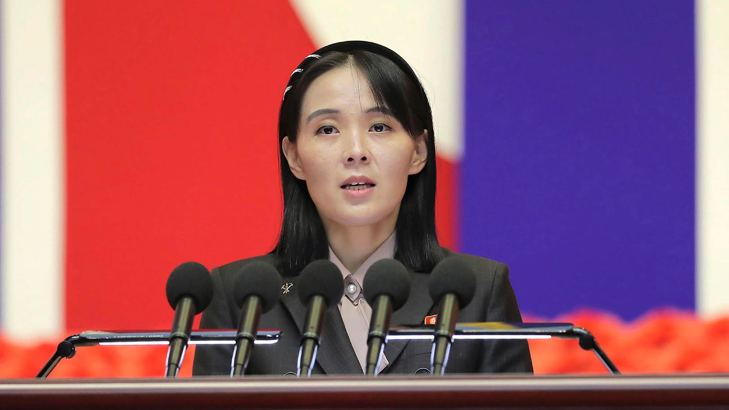 Kim Yo Jong, die Schwester des nordkoreanischen Machthabers Kim Jong Un, bei einer Rede (Archivfoto)
