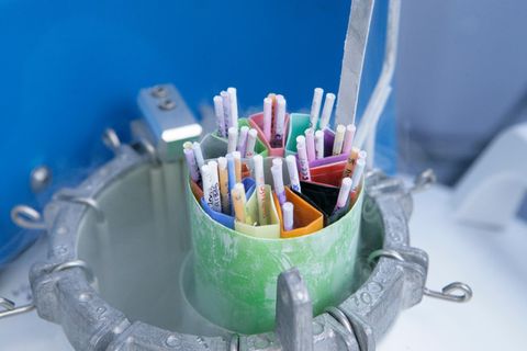 Gefrorene Spermien in einer Samenbank