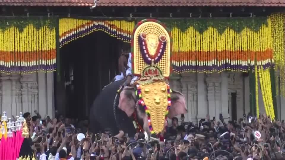 Video: Thrissur Puram: Farbenfrohes Elefantenfest in Indien