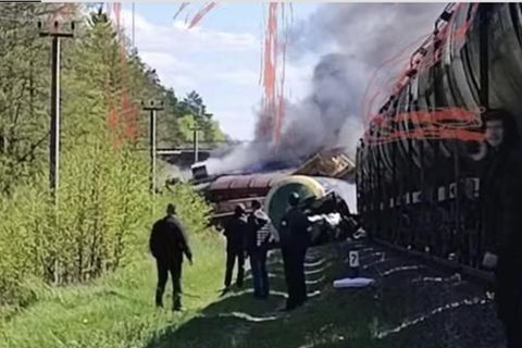 Entgleister Güterzug Russland