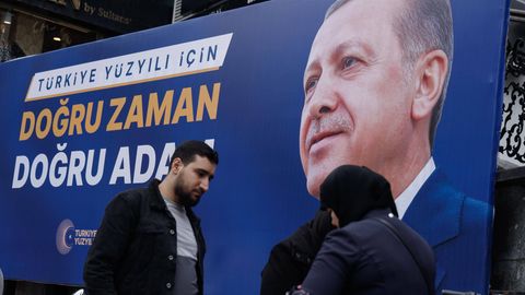 Ein Erdogan-Wahlplakat in Istanbul