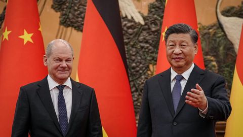 Bundeskanzler Olaf Scholz zu Besuch in China bei Präsident Xi Jinping