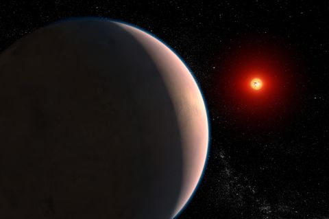 Künstliche Darstellung des Exoplaneten GJ 486 b