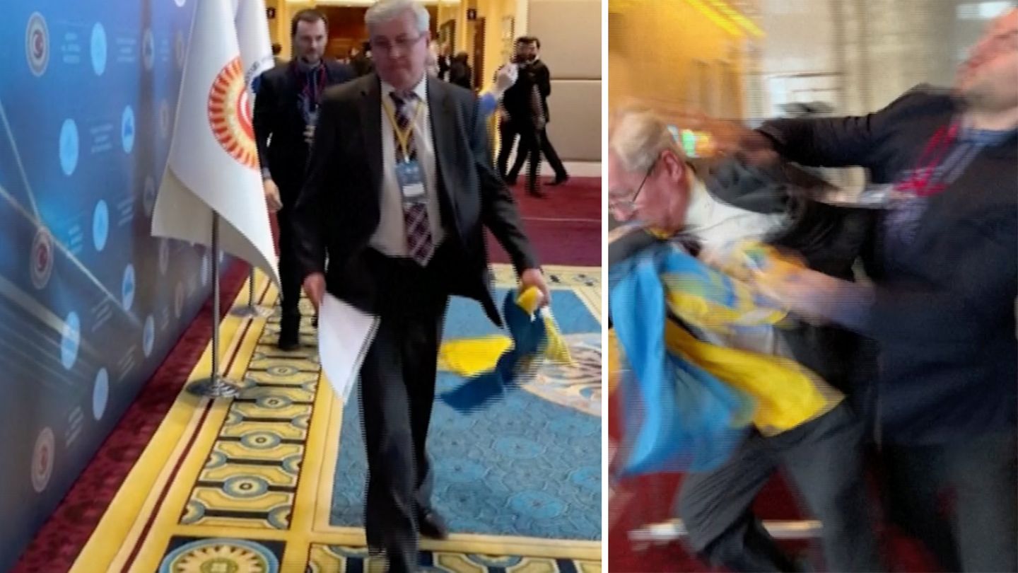 Ankara: Russian representative snatches Ukrainian flag – then fists fly