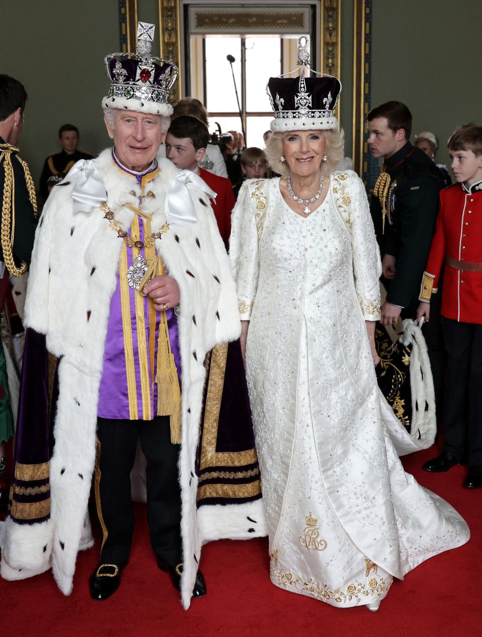 King Charles III  and Queen Camilla at Buckingham Palace